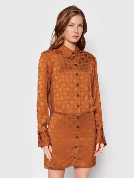 Birgitte Herskind Dolga srajca Bree rjasto rjava