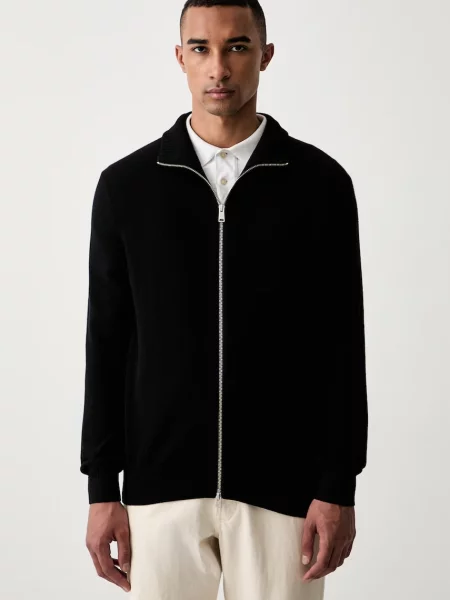 Marc O'Polo cardigan pentru bărbați cu amestec de lână negru