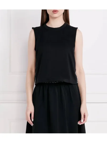 Top din denim Calvin Klein Jeans negru