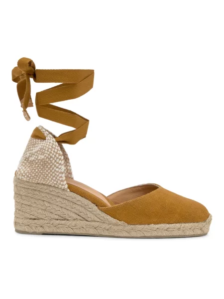 Espadryle Castaner na koturnie żółte