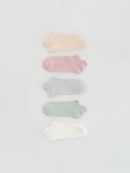 Reserved 5 пар коротких шкарпеток з вишивкою пастельний рожевий