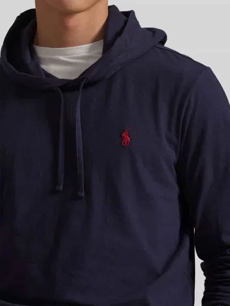 Bluza z kapturem o kroju regular fit z czystej bawełny Polo Ralph Lauren granatowa