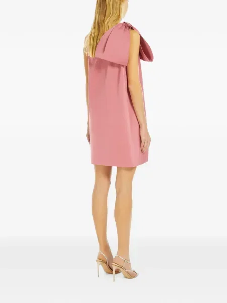 Rochie mini Max Mara cu funde cu un umăr gol roz