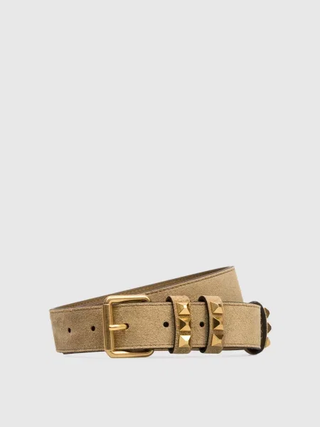 Замшевий Flaneuse з пірамідками Valentino коричневий