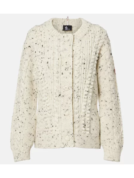 Kardigan Moncler Grenoble wełniany biały