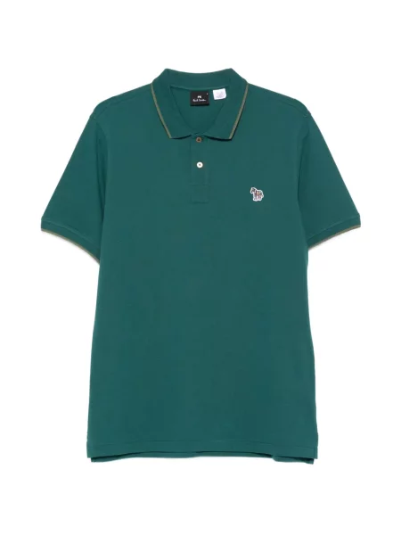 Tricou polo Paul Smith cu model zebră verde
