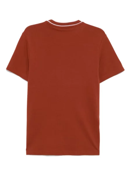 Gulerat tricou Lacoste cu dungi stretch maro