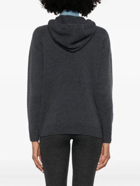 Μάλλινο hoodie Fabiana Filippi μαύρο