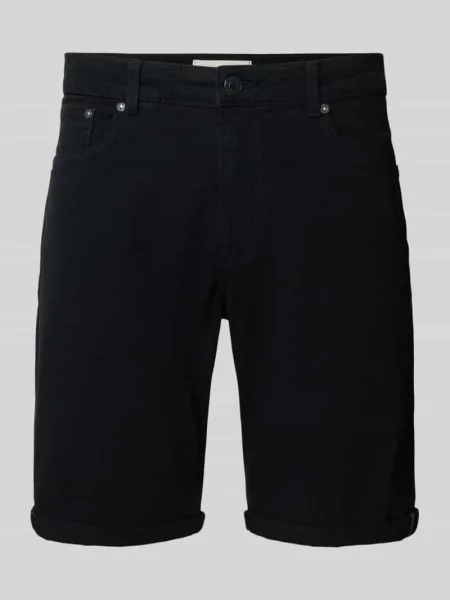 Szorty jeansowe z brzegiem i wpuszczanymi model RICK ALLEN' Jack & Jones czarne