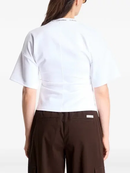 Tricou Calvin Klein cu autograf alb