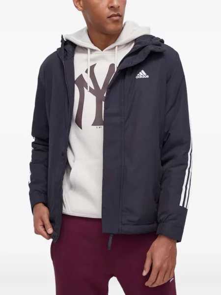 Sneakerși Adidas Superstar cu dungi cu glugă cu blană alb