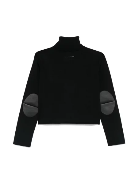 Maison Margiela sweter wełniany lekki z golfem czarny