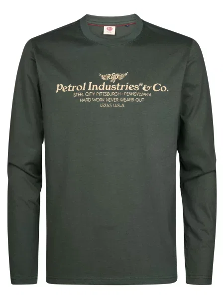 Petrol Industries Tricou cappuccino / oliv maro