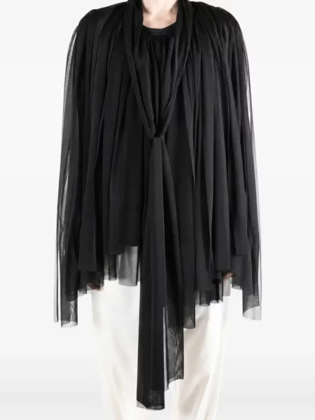 Tunică Comme Des Garçons din tul drapată negru