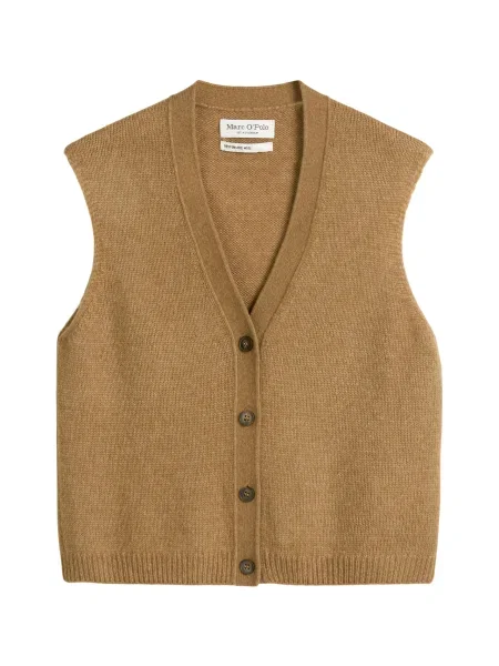 Marc O'Polo Pleten brezrokavnik karamel