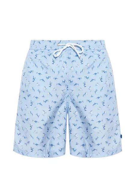 Kąpielówki Paul & Shark z nadrukiem niebieskie