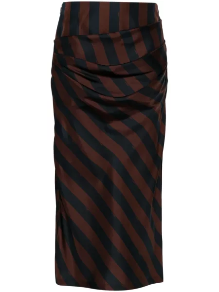 Spódnica midi Fendi w paski do kolan niebieska