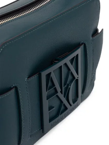 Geantă Armani Exchange cu autograf verde
