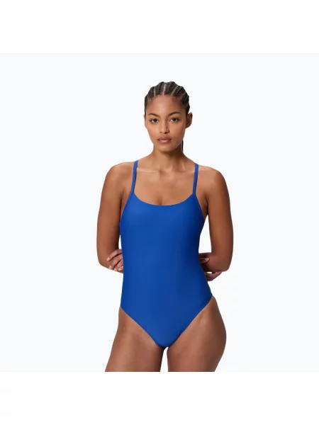 Дамски цял бански костюм Speedo Solid Racerback zaffre blue/anthracite синьо