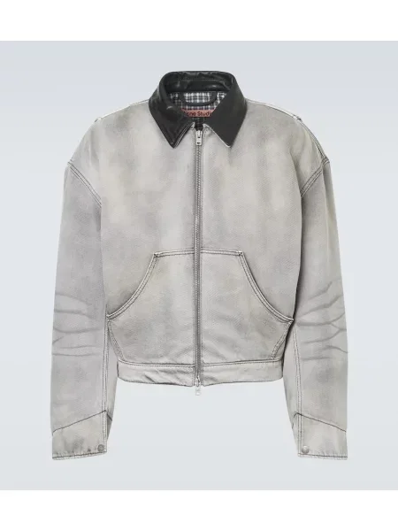 Geacă de blugi Acne Studios din piele gri