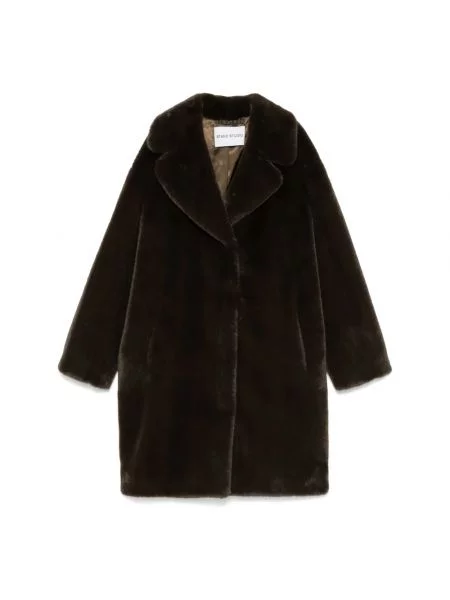 Płaszcz Futrzany Stand Studio Camille Cocoon Coat brązowy
