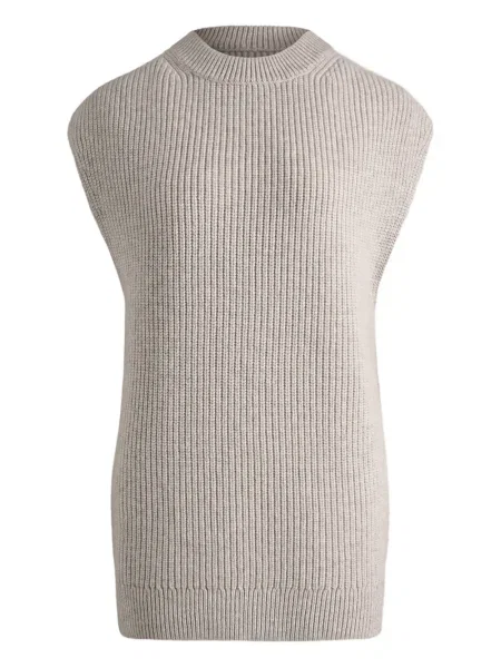 Kamizelka 12 Storeez wełniana prążkowana szara