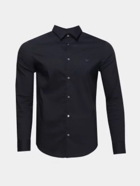 Рубашка Emporio Armani с длинным рукавом синяя