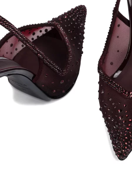 Pantofi cu toc Le Silla slingback de cristal roșu