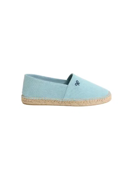 Espadryle Silbon z logo niebieskie