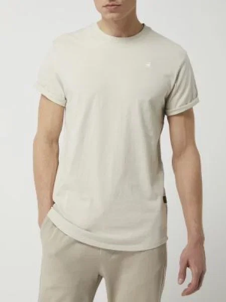 T-shirt z bawełny ekologicznej model ‘Lash’ G-star Raw beżowa