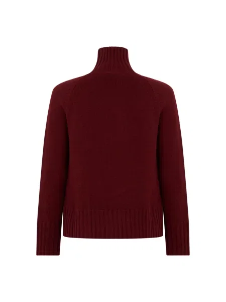 Sweter z golfem Max Mara wełniany do golfa czerwony