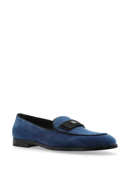 Pantofi loafer Dolce & Gabbana de catifea albastru