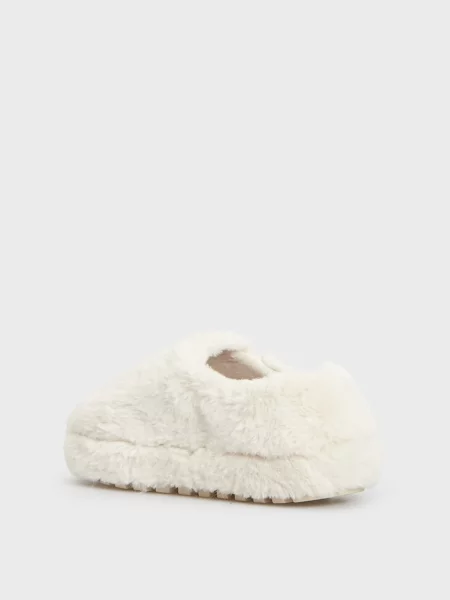 Меховые тапочки Calvin Klein белые