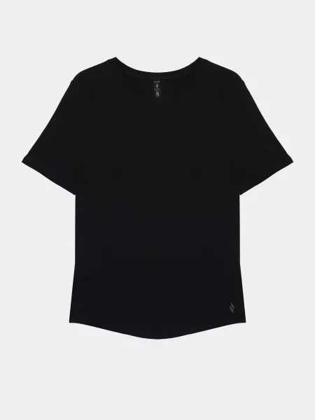 Спортивна футболка Skechers GOWALK LUXE RIB TEE поліестер/спандекс чорний