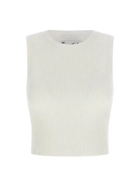 Dzianinowy top Elisabetta Franchi biały