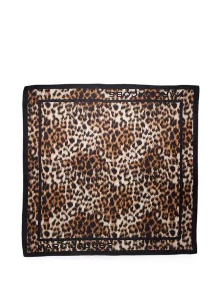 Fular Marc Jacobs de mătase cu model leopard maro