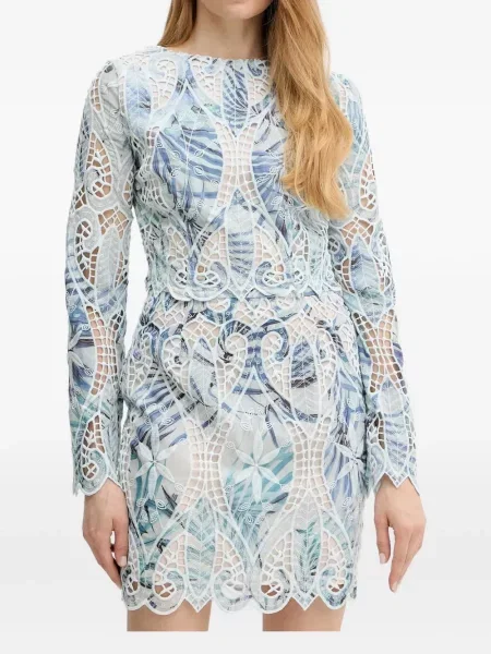 Fustă Guess cu broderie albastru