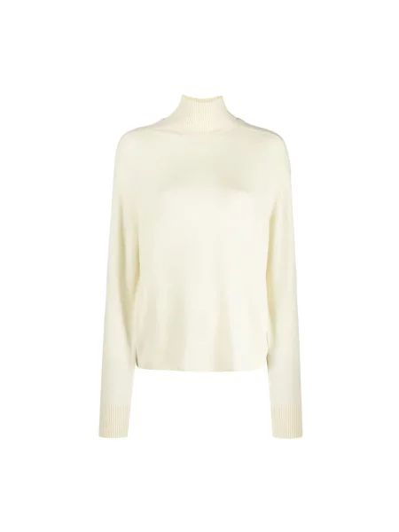 Sweter z golfem Forte Forte z kaszmiru do golfa beżowy
