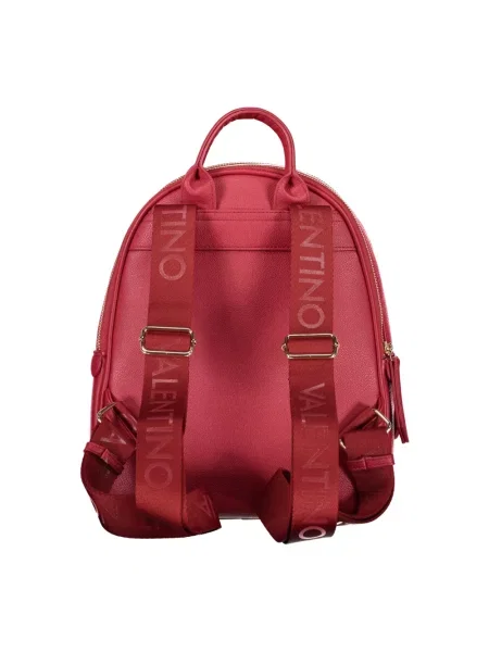 Lniany plecak Valentino Bags czerwony