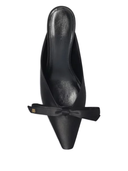 Papuci tip mules Balenciaga cu funde negru