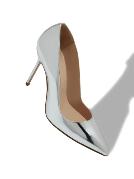 Pantofi cu toc Manolo Blahnik argintiu