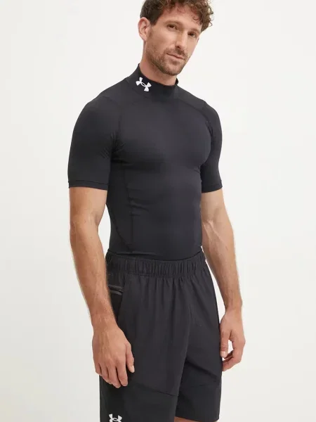 Under Armour edzős póló HG Armour Comp Mock sima fekete
