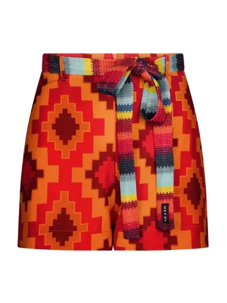 Lniane wielobarwność szorty Me Fui z nadrukiem