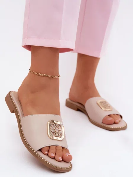 Sandale S. Barski din piele cu toc plat