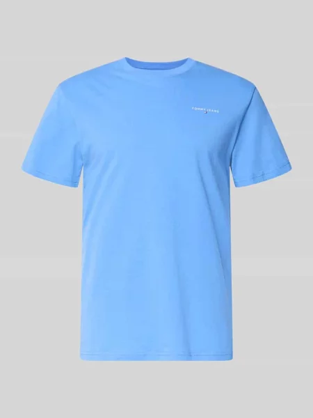 T-shirt o kroju regular fit z czystej bawełny Tommy Jeans niebieska