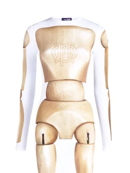 Lung rochie Jean Paul Gaultier cu imagine alb