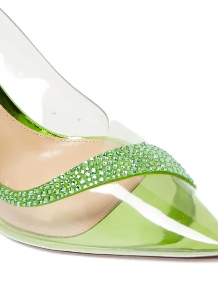 Pantofi cu toc Gianvito Rossi slingback verde