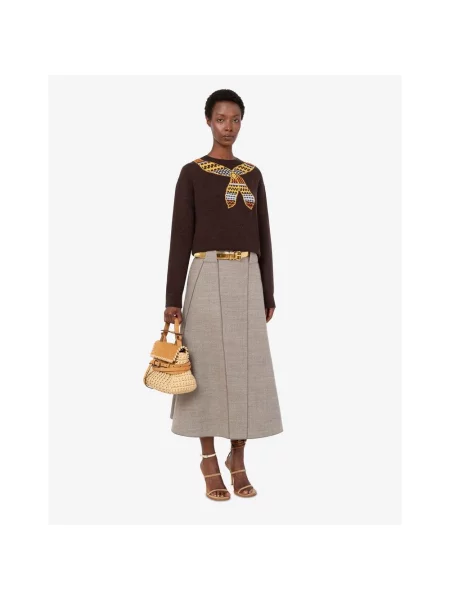 Sweter Moschino wełniany brązowy