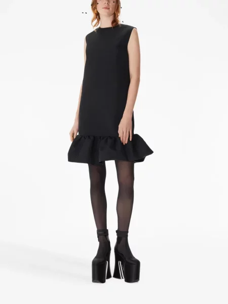 Peplum oblekové šaty bez rukávů Nina Ricci bez rukávů černé