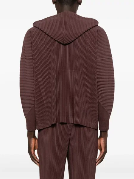 Πλισέ hoodie Homme Plissé Issey Miyake καφέ